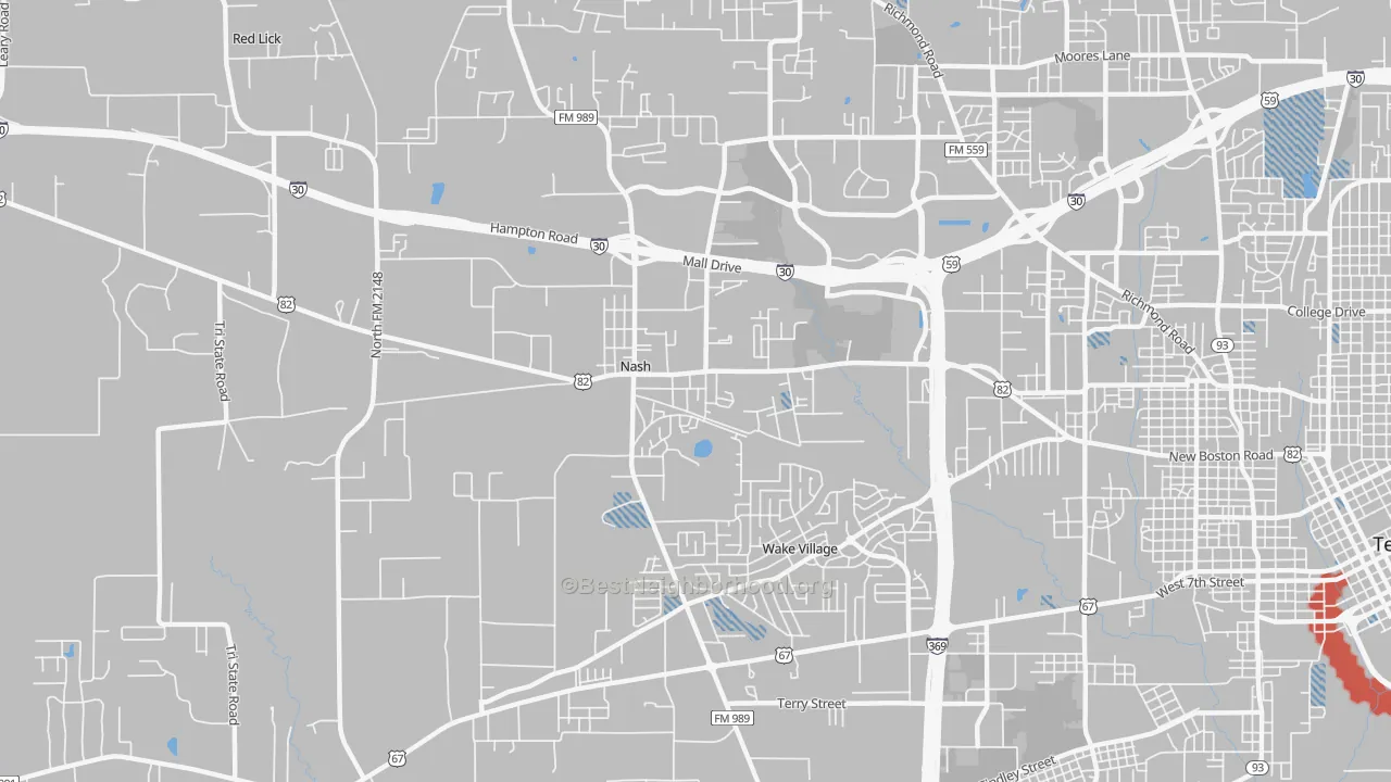 Transit Grade map of Nash, TX