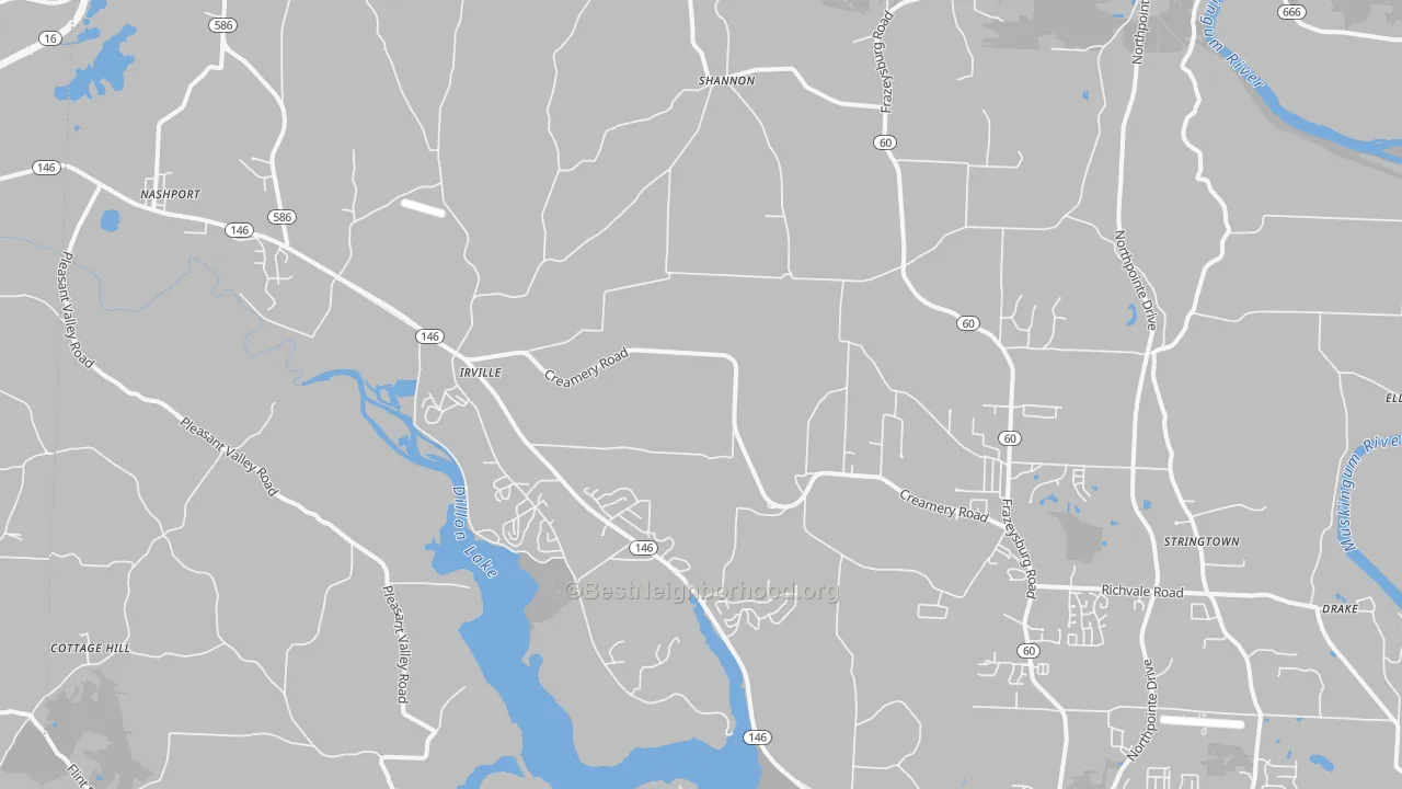 Transit Grade map of Nashport, OH