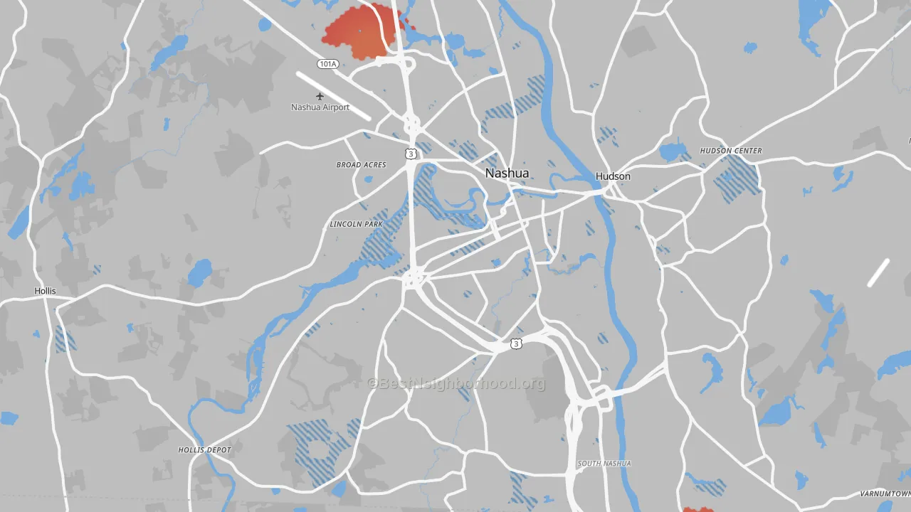 Transit Grade map of Nashua, NH