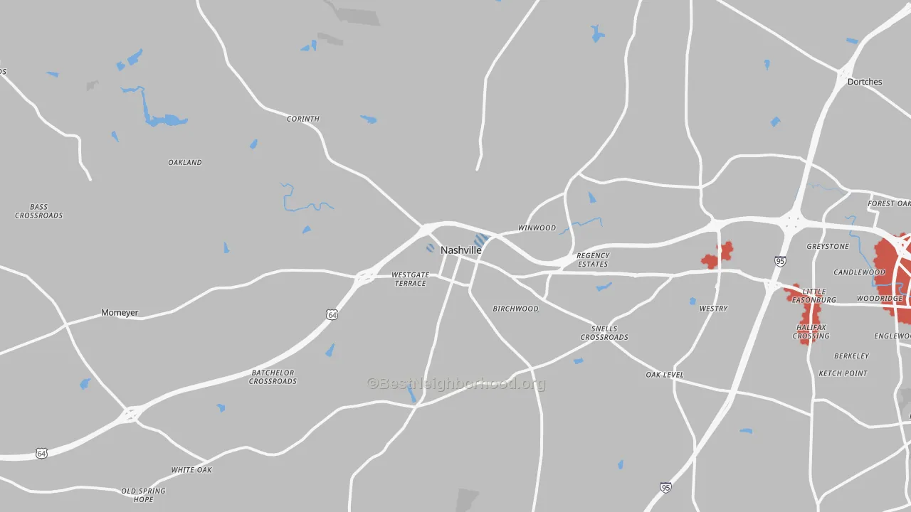 Transit Grade map of Nashville, NC
