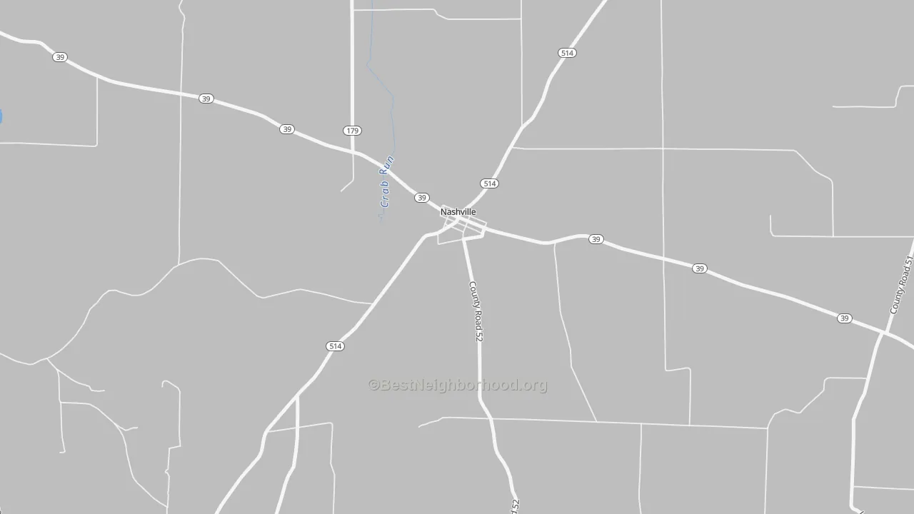 Transit Grade map of Nashville, OH