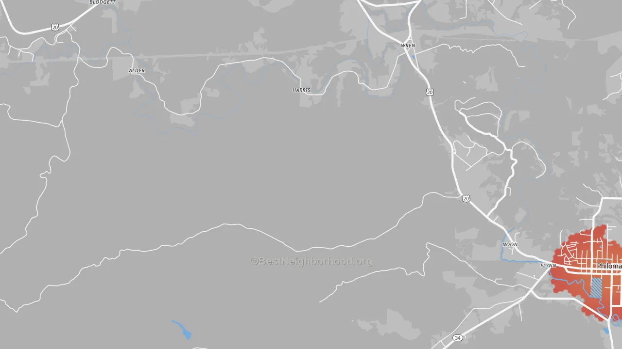 Transit Grade map of Nashville, OR