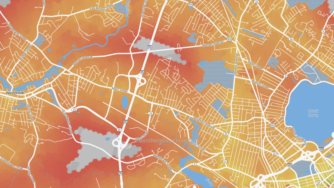 Transit Grade map of Nasons Corner, Portland, ME