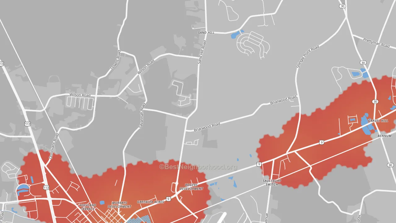 Transit Grade map of Nassau, DE