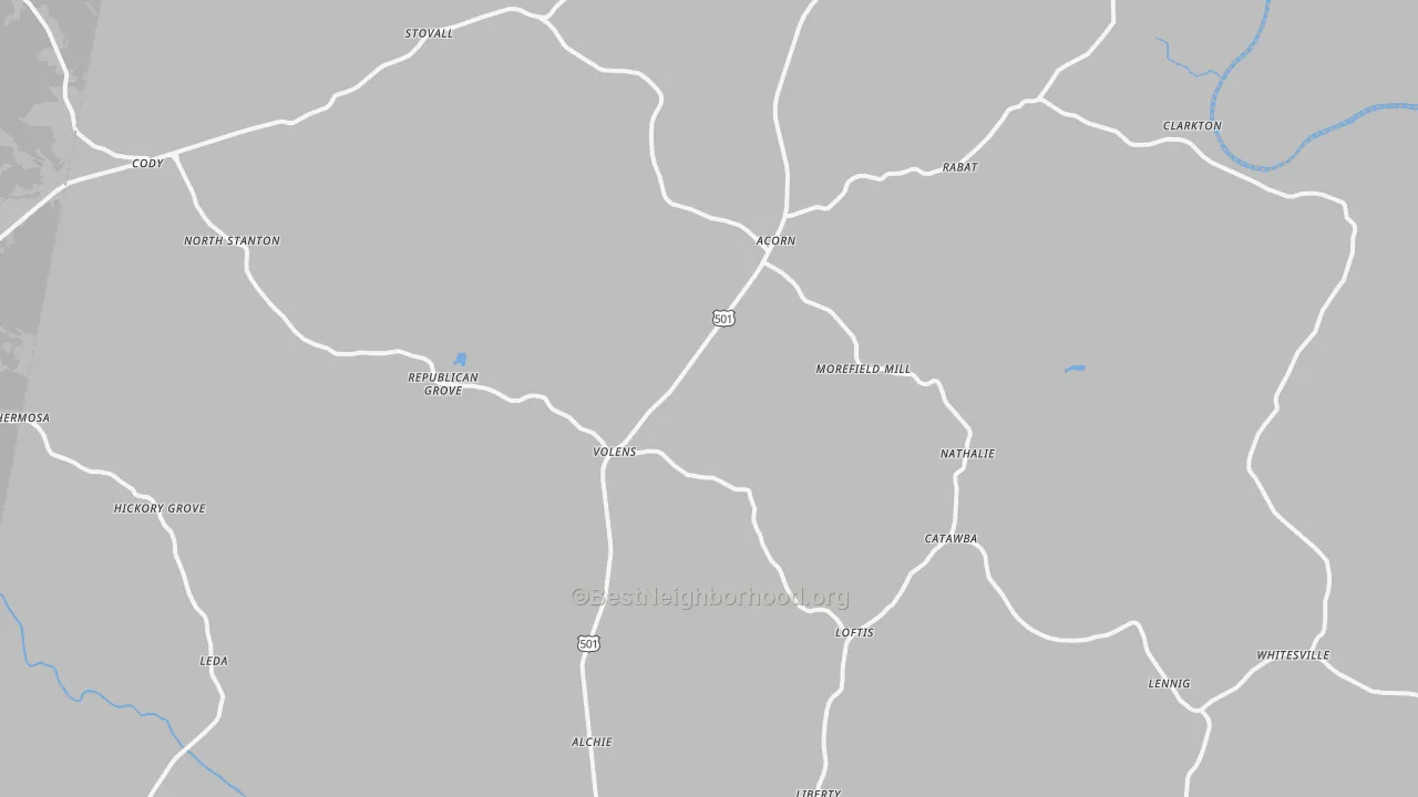 Transit Grade map of Nathalie, VA