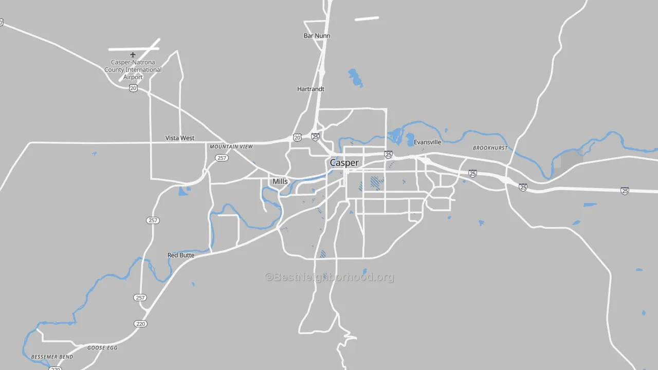 Transit Grade map of Natrona County, WY