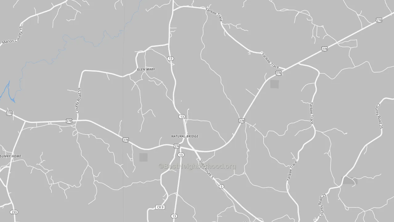 Transit Grade map of Natural Bridge, AL
