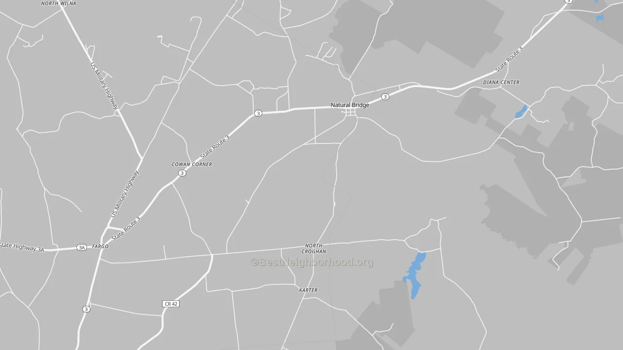 Transit Grade map of Natural Bridge, NY