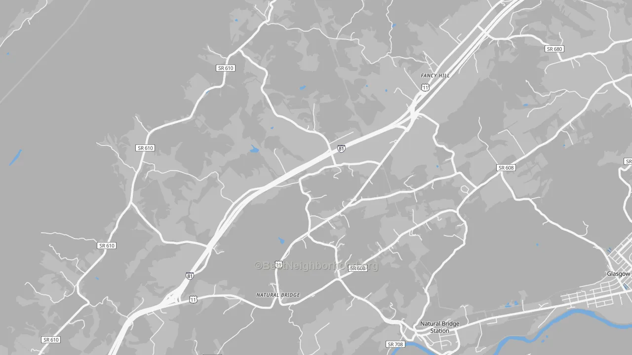 Transit Grade map of Natural Bridge, VA