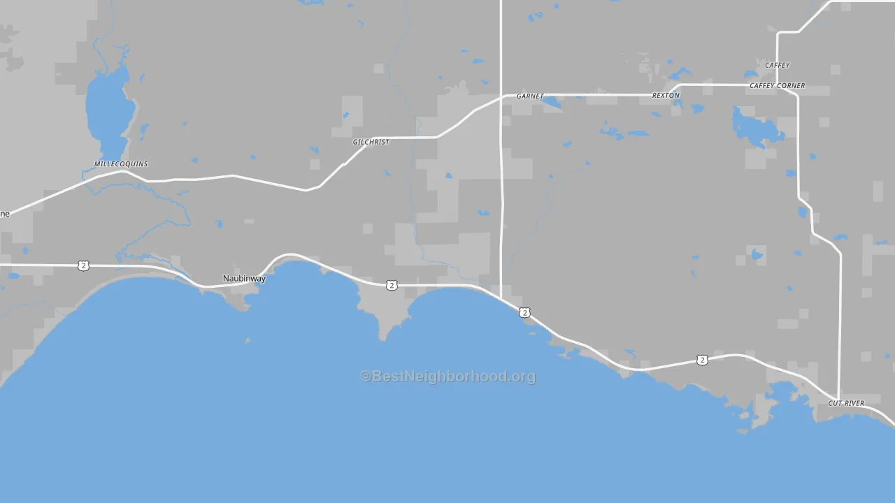 Transit Grade map of Naubinway, MI