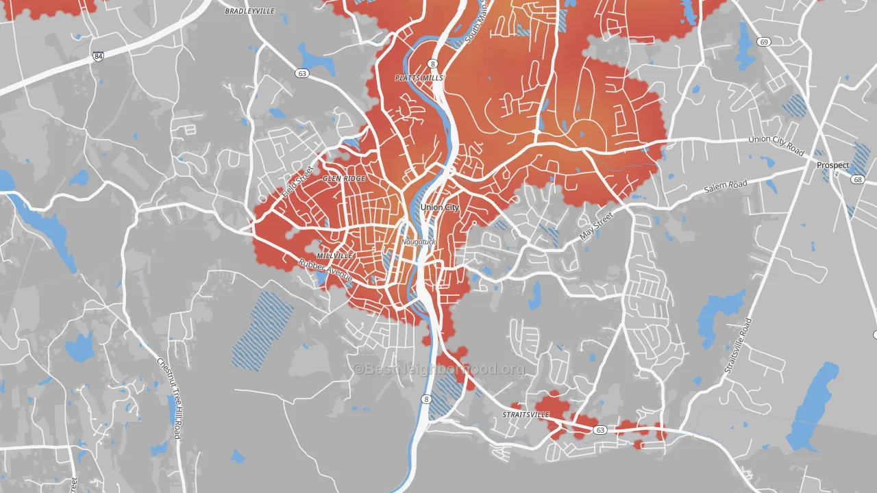 Transit Grade map of Naugatuck, CT