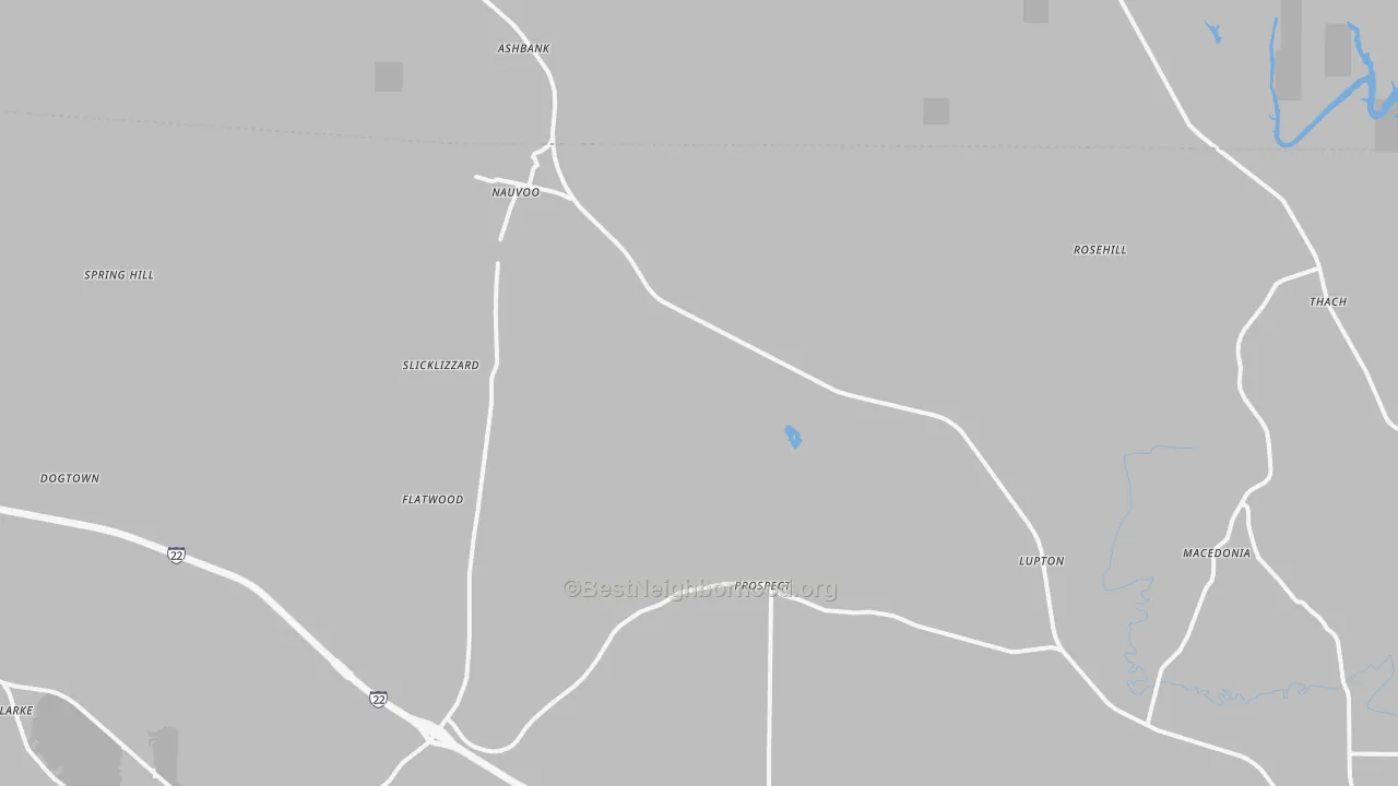Transit Grade map of Nauvoo, AL
