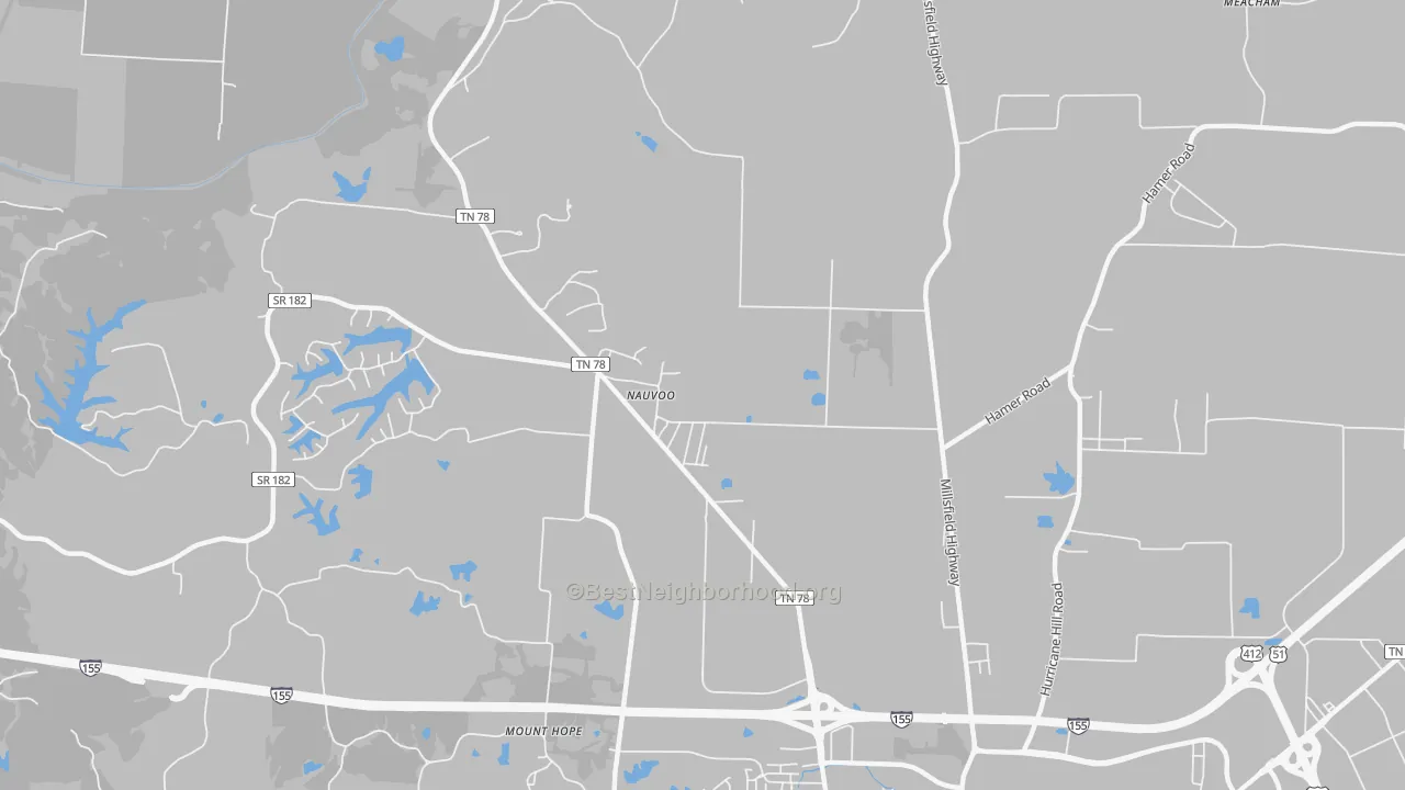 Transit Grade map of Nauvoo, TN