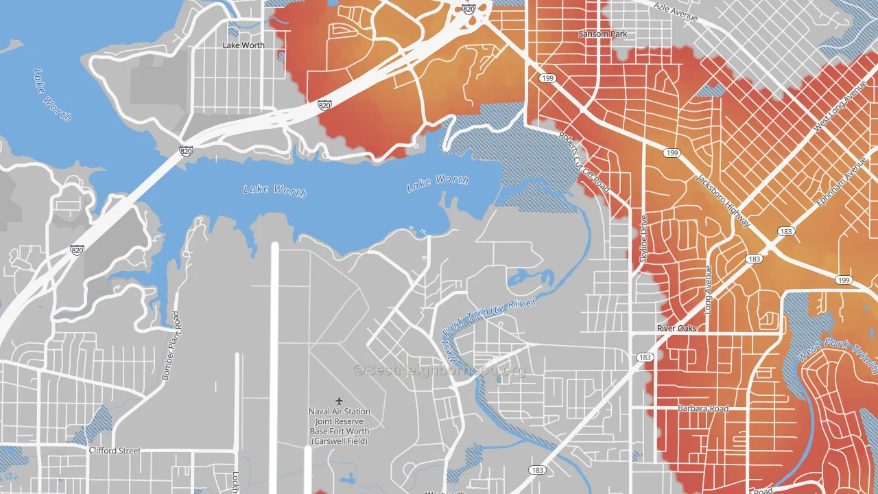 Transit Grade map of Naval Air Station JRB, TX