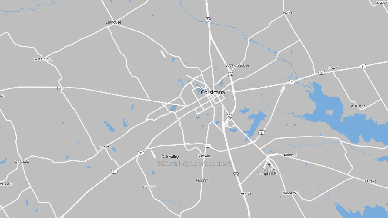Transit Grade map of Navarro County, TX