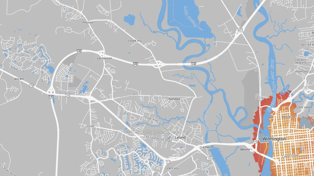 Transit Grade map of Navassa, NC