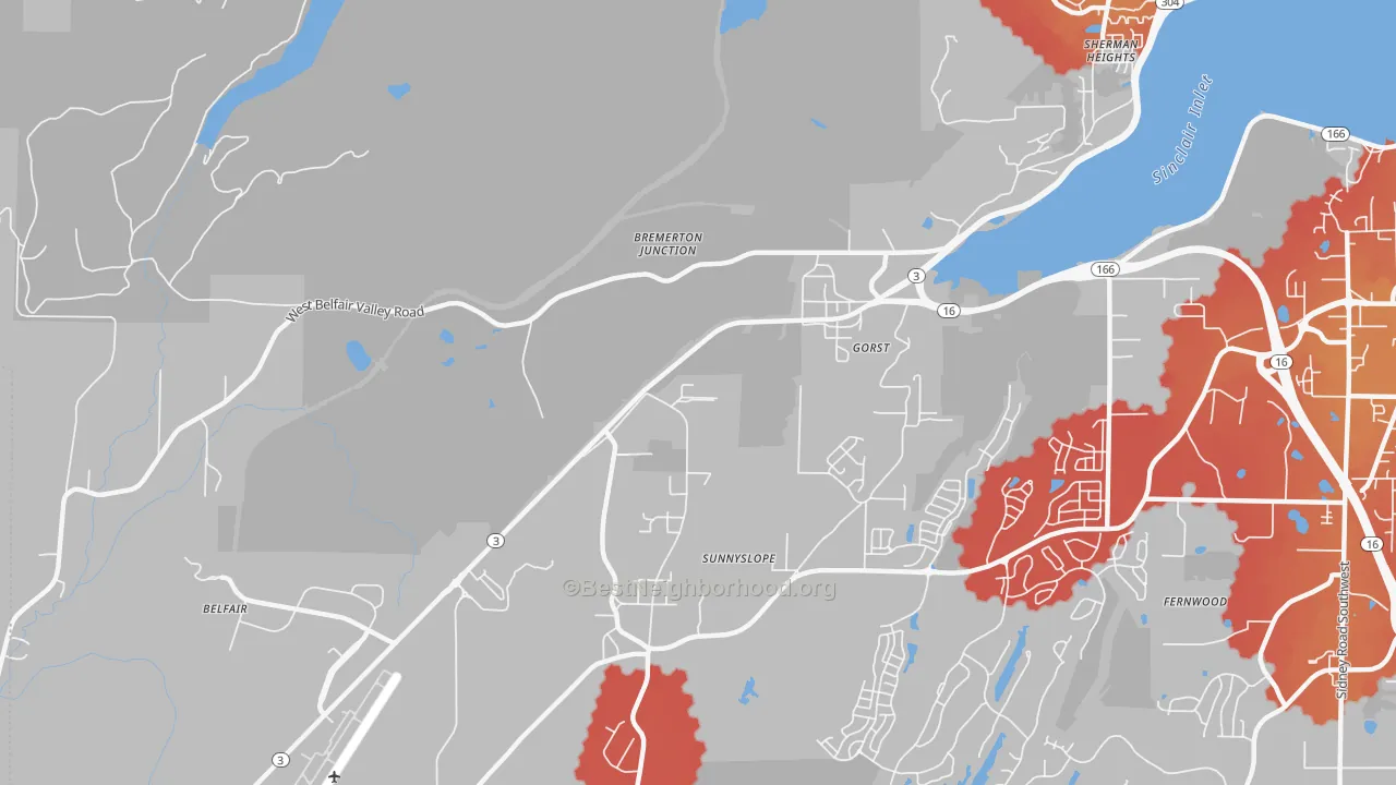 Transit Grade map of Navy Yard City, WA