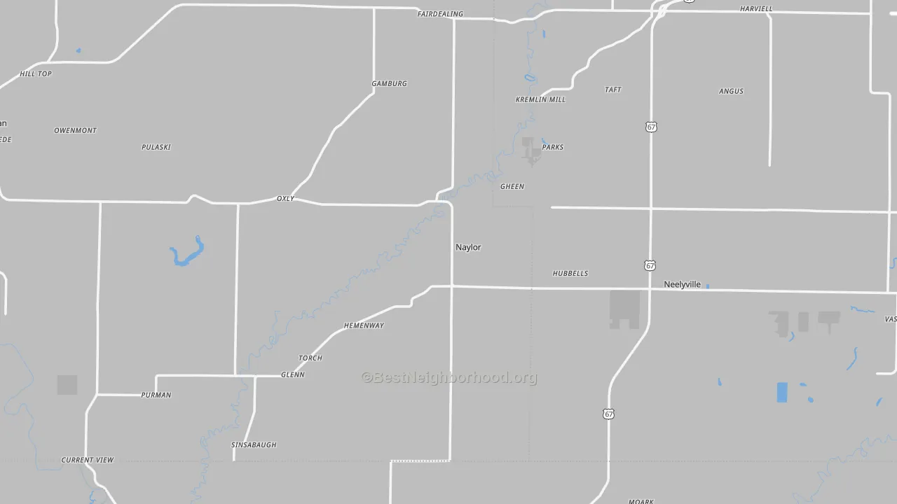 Transit Grade map of Naylor, MO