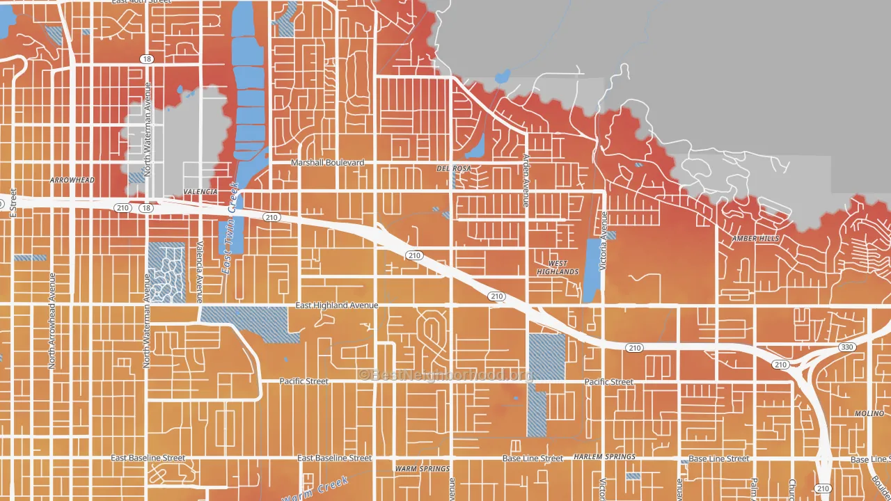 Transit Grade map of NE-Sterling, San Bernardino, CA