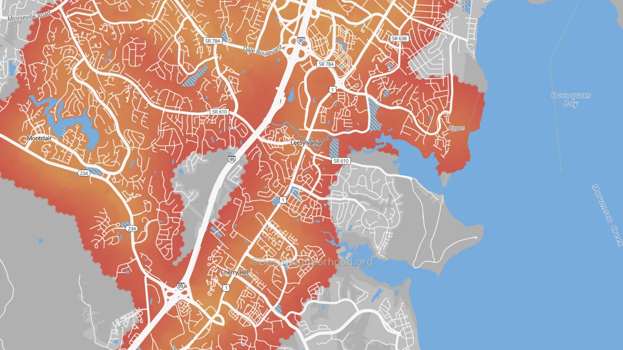 Transit Grade map of Neabsco, VA