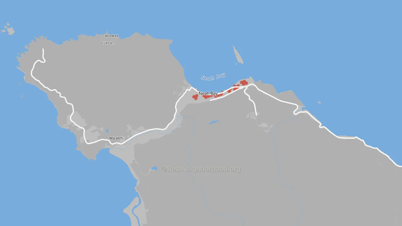 Transit Grade map of Neah Bay, WA