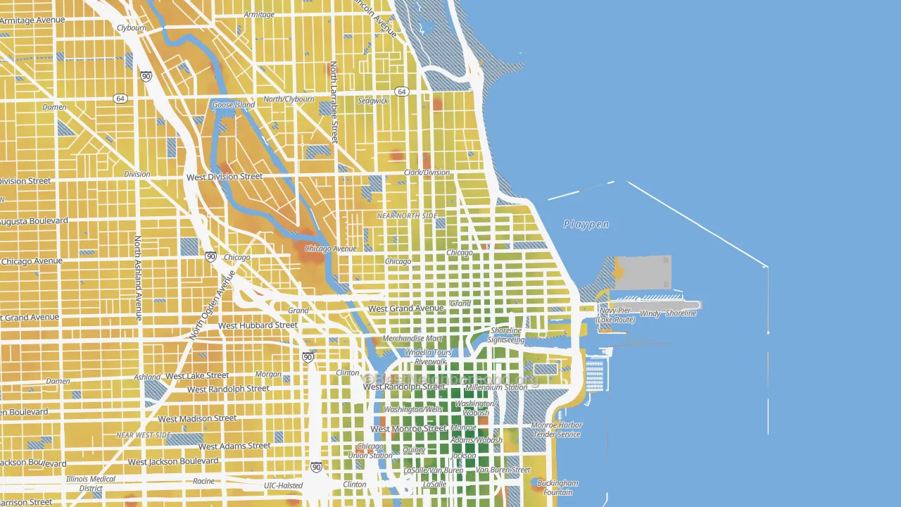 Transit Grade map of Near North Side, Chicago, IL