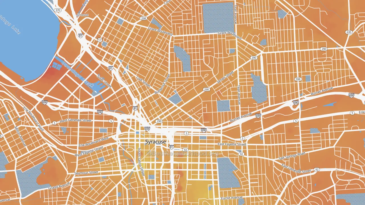 Transit Grade map of Near Northeast, Syracuse, NY