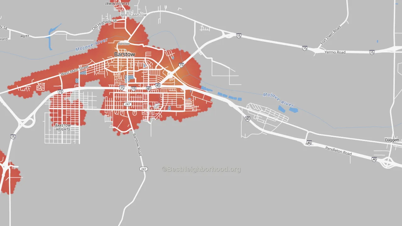 Transit Grade map of Nebo Center, CA