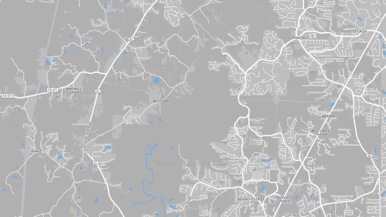 Transit Grade map of Nebo, GA
