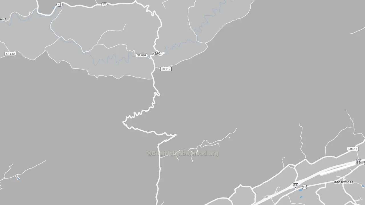Transit Grade map of Nebo, VA