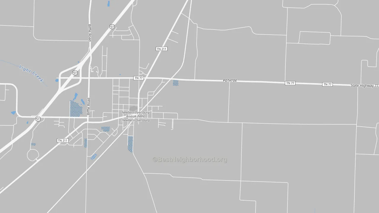 Transit Grade map of Neboville, TN