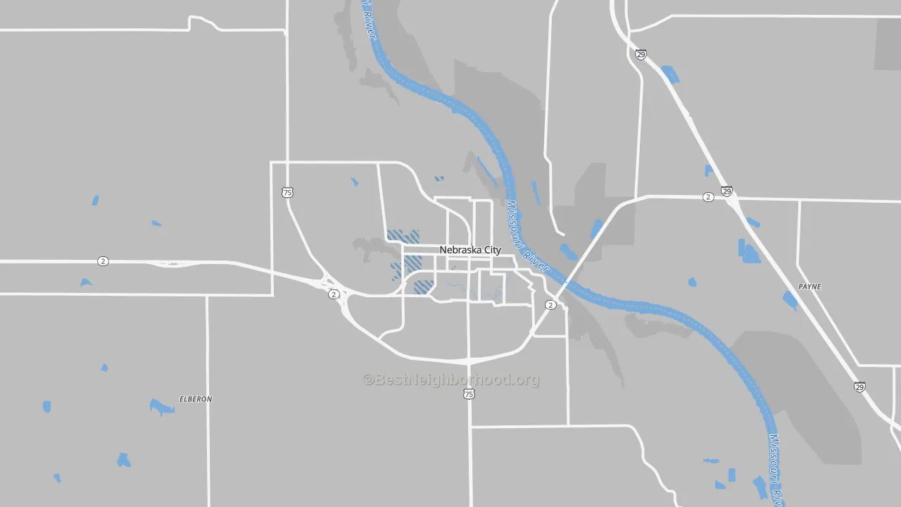 Transit Grade map of Nebraska City, NE
