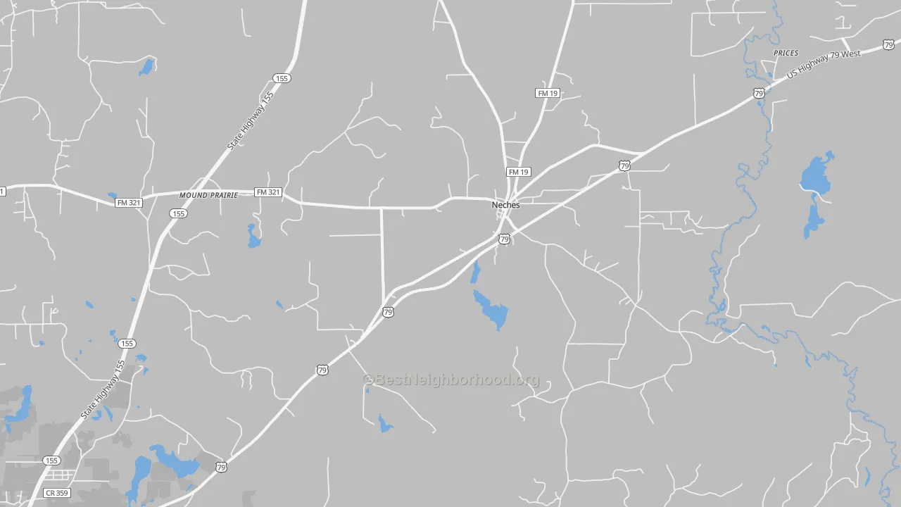 Transit Grade map of Neches, TX