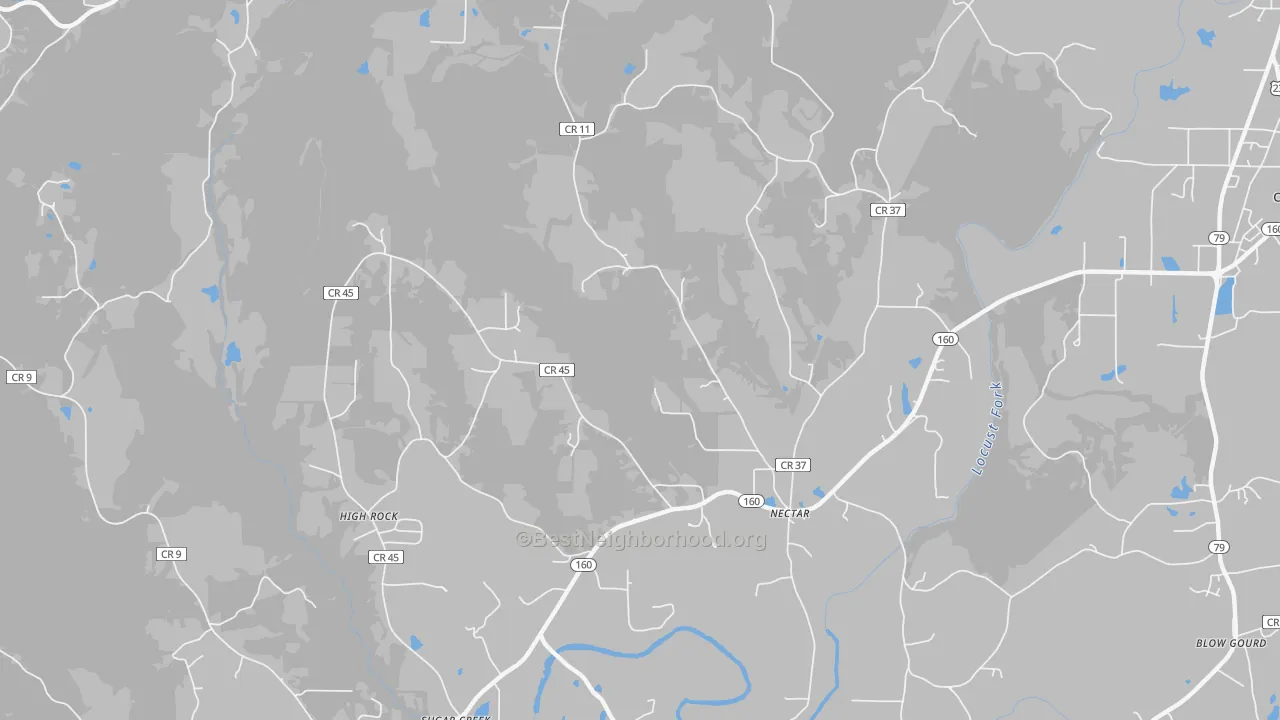 Transit Grade map of Nectar, AL