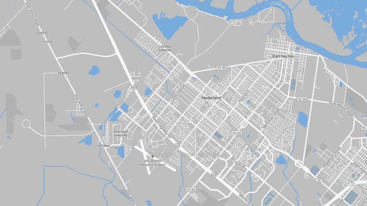 Transit Grade map of Nederland, TX
