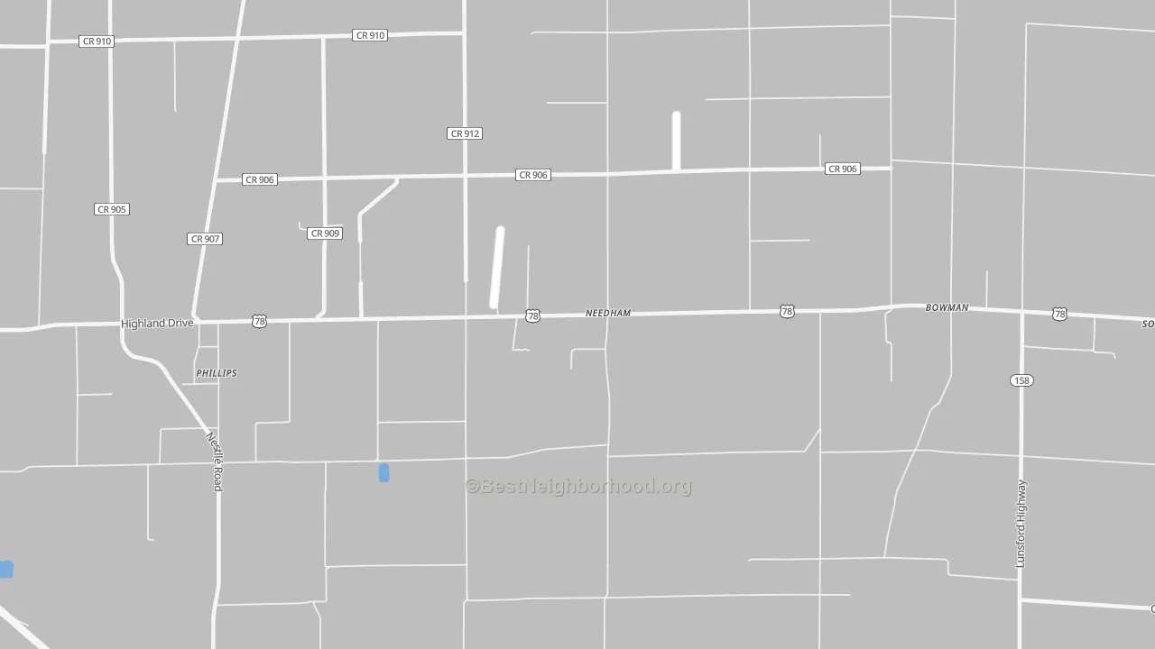 Transit Grade map of Needham, AR