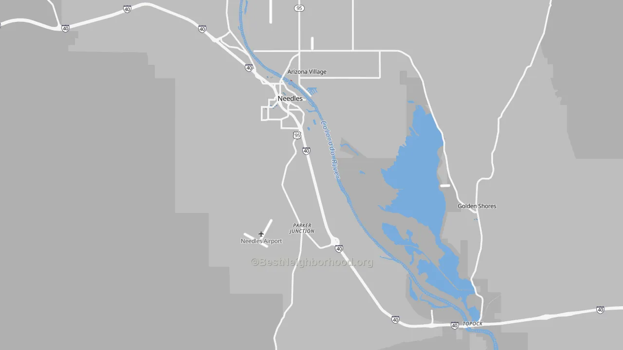Transit Grade map of Needles, CA