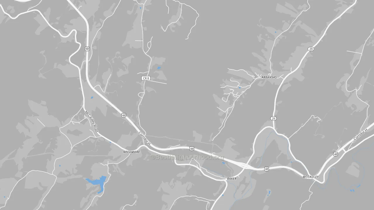 Transit Grade map of Needmore, WV