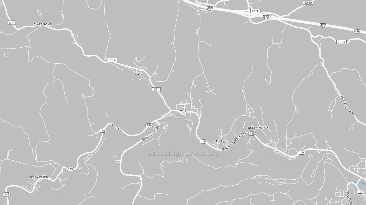Transit Grade map of Neffs, OH
