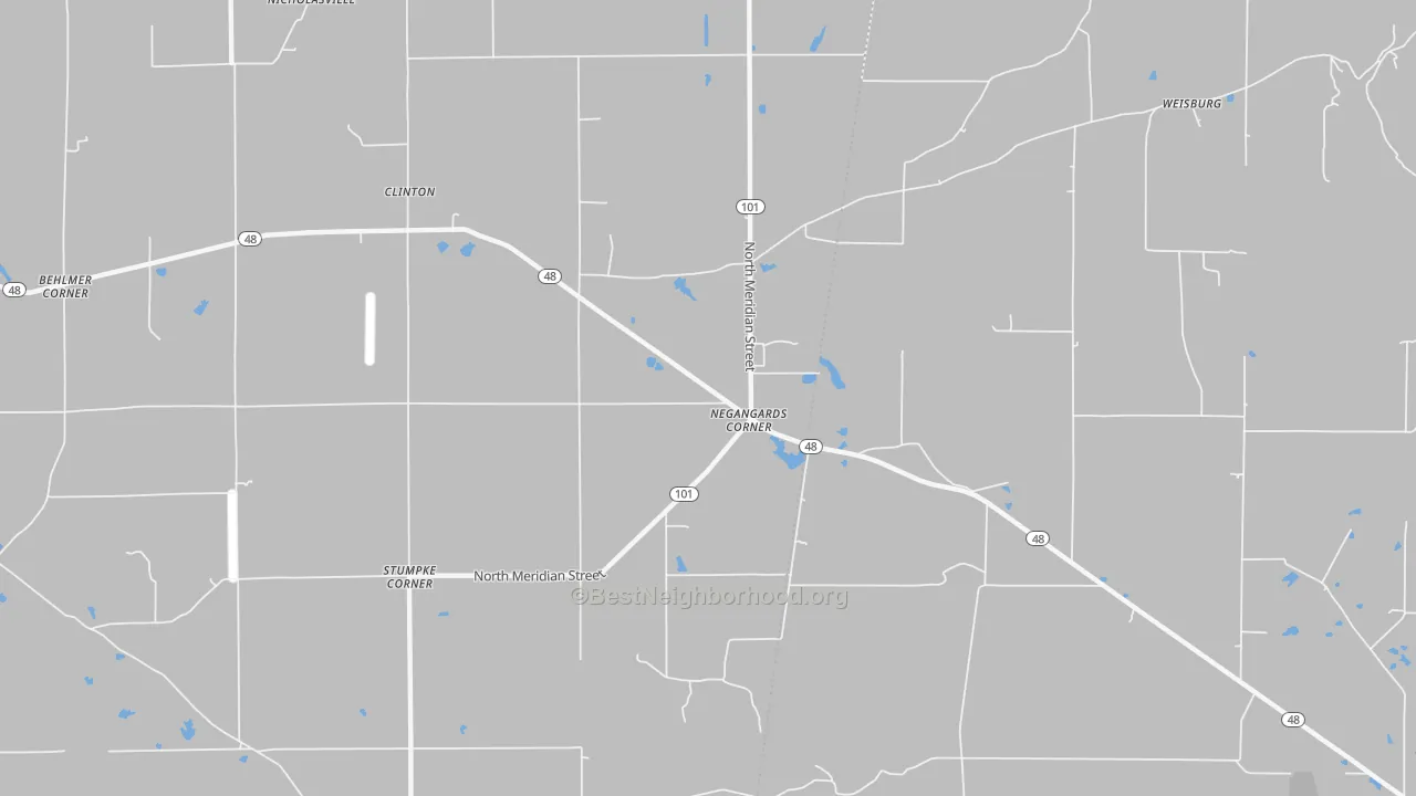 Transit Grade map of Negangards Corner, IN