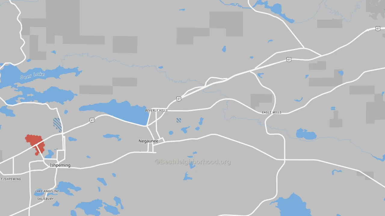 Transit Grade map of Negaunee, MI