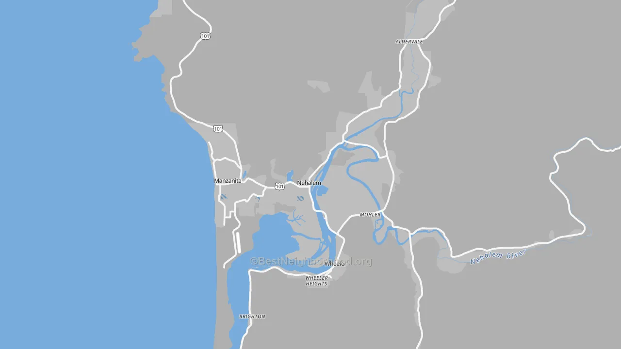 Transit Grade map of Nehalem, OR