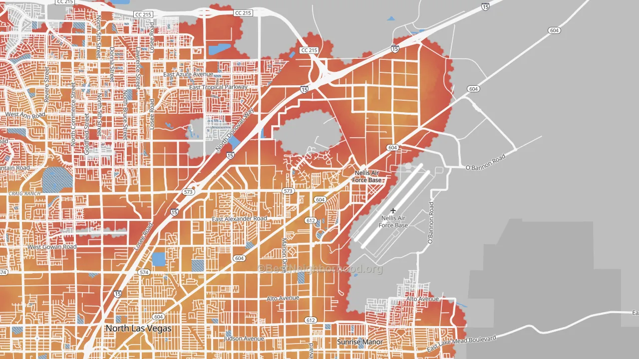 Transit Grade map of Nellis Afb, NV