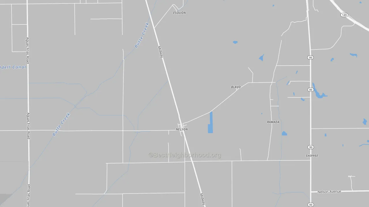 Transit Grade map of Nelson, CA