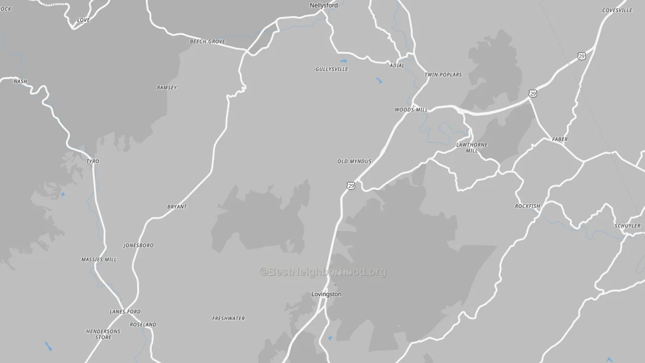 Transit Grade map of Nelson County, VA