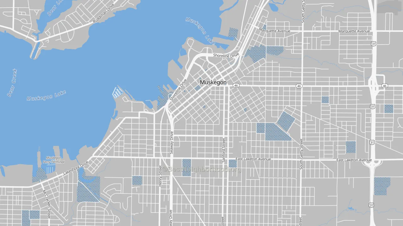 Transit Grade map of Nelson, Muskegon, MI