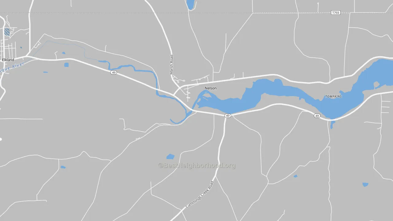 Transit Grade map of Nelson, PA