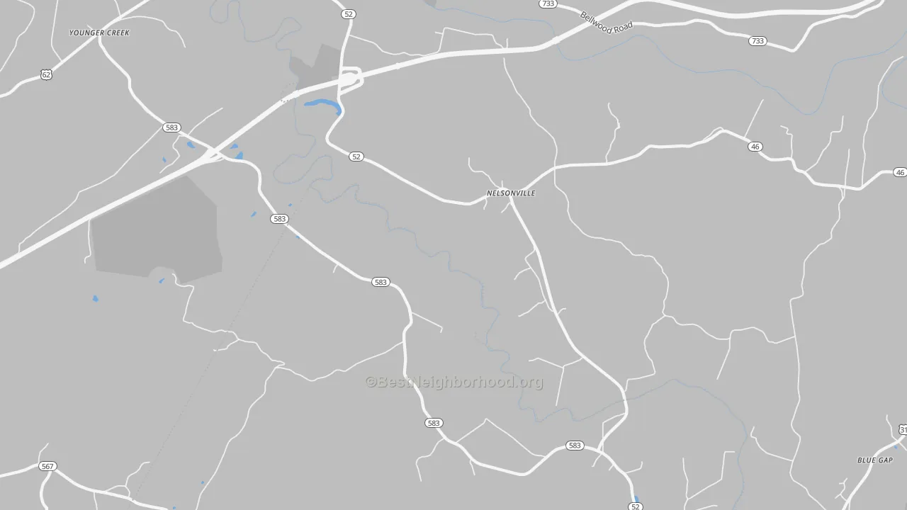 Transit Grade map of Nelsonville, KY