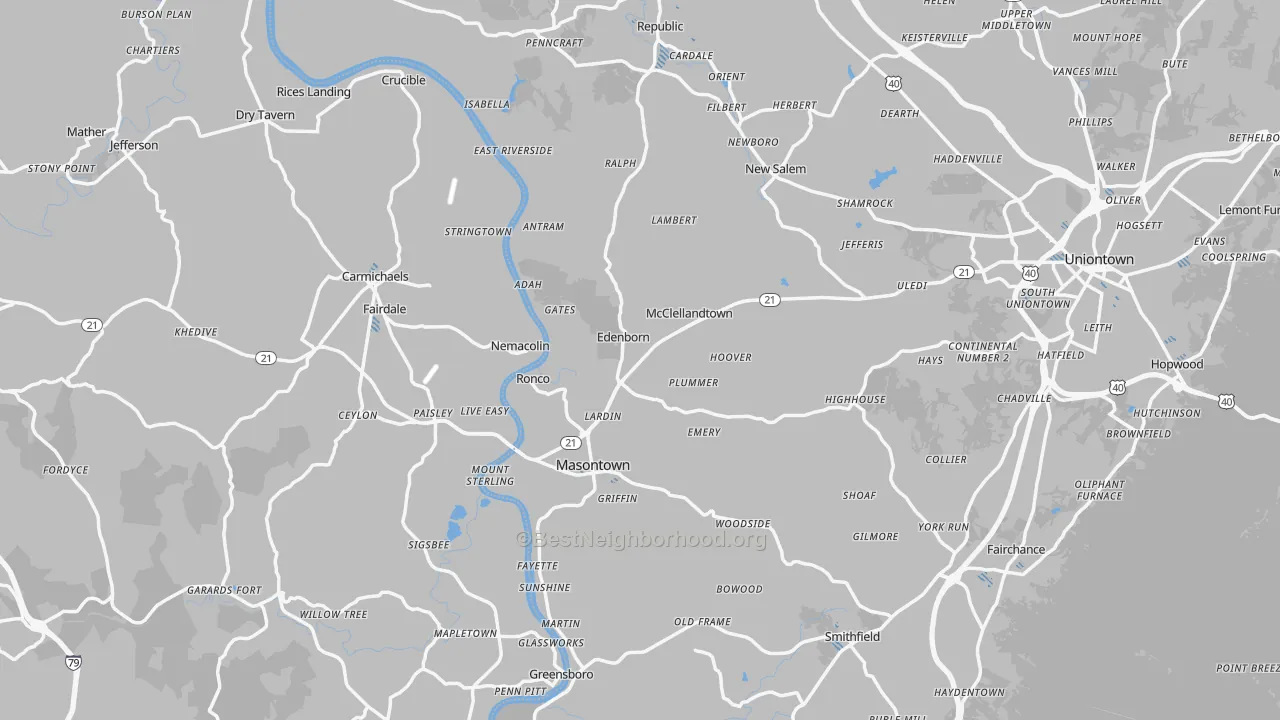 Transit Grade map of Nemacolin, PA