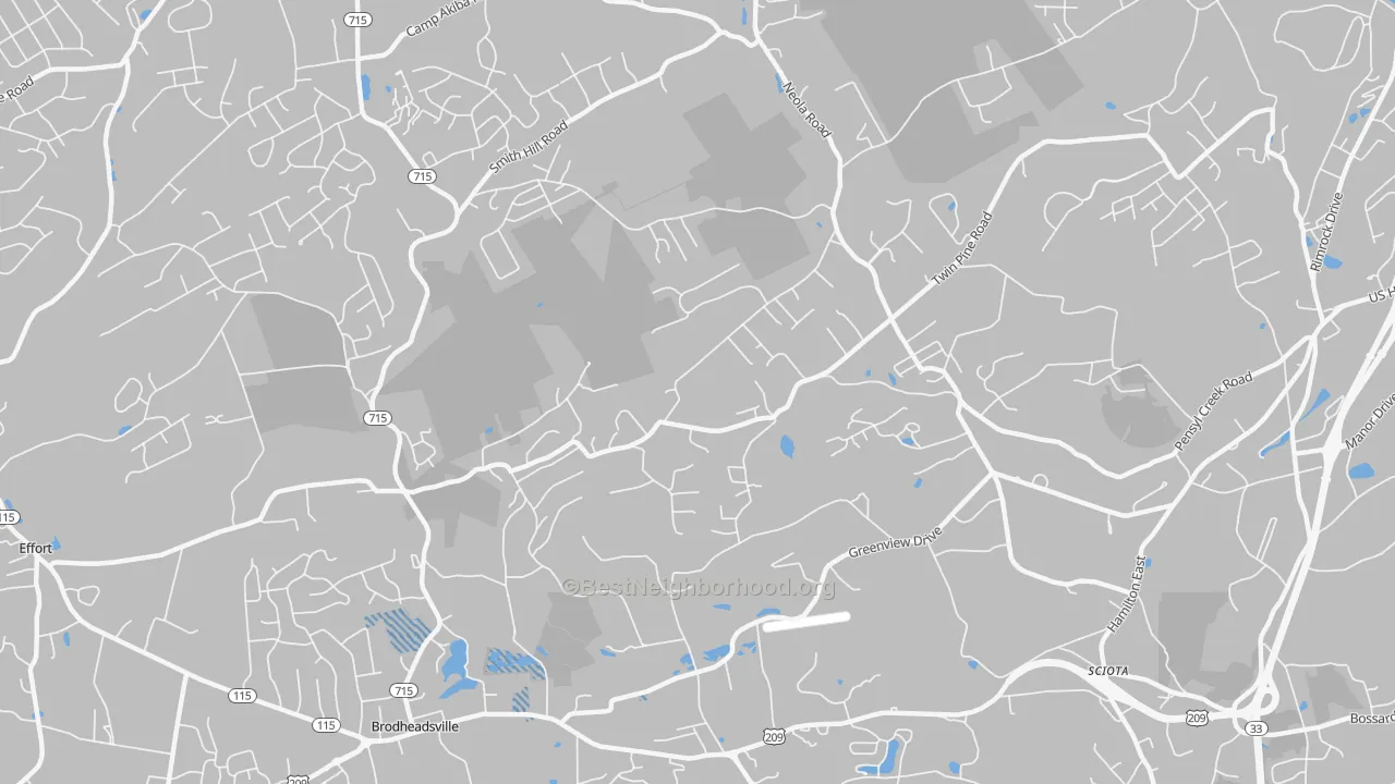Transit Grade map of Neola, PA